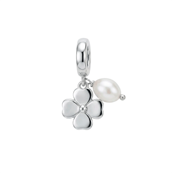 Clover and Pearl charm 4 mm sølv, fra Christina Jewelry & Watches